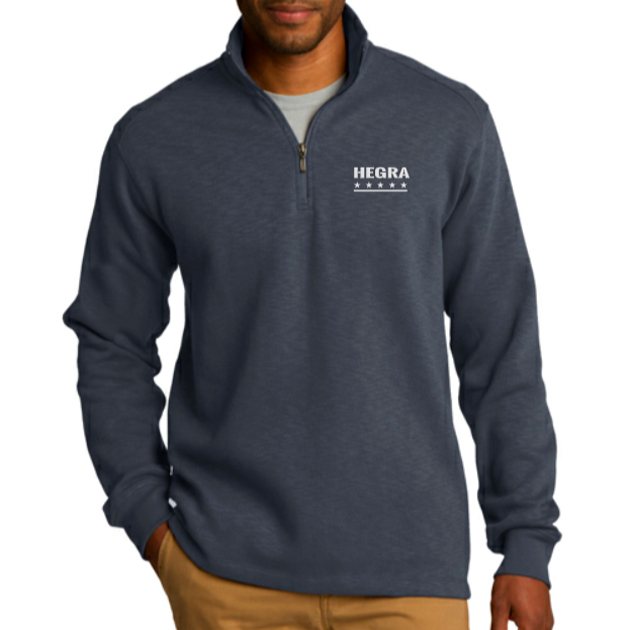 Slate Grey Slub Fleece 1/4-Zip Pullover